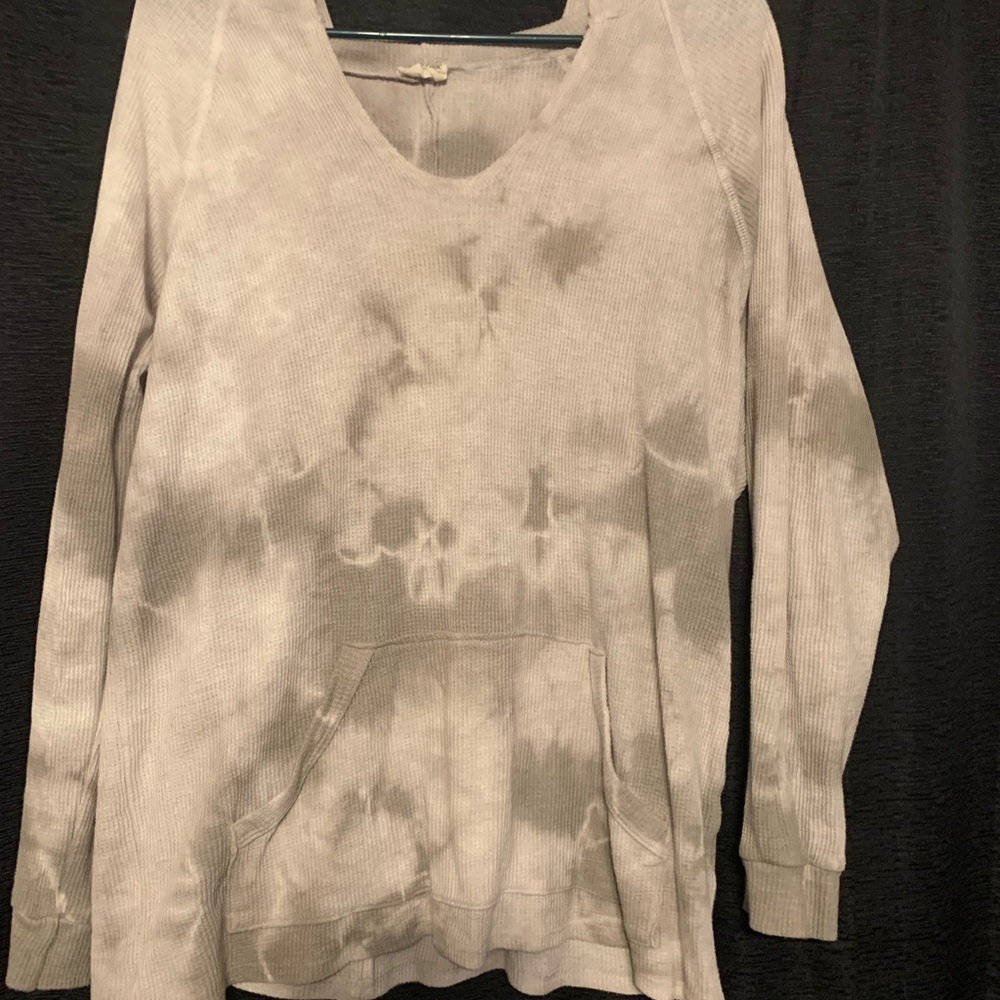 Tie dye thermal hoodie shirt